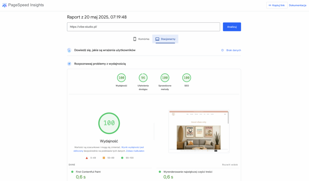 Sklep internetowy vibe-studio.pl - mcreate.pl strony internetowe & marketing