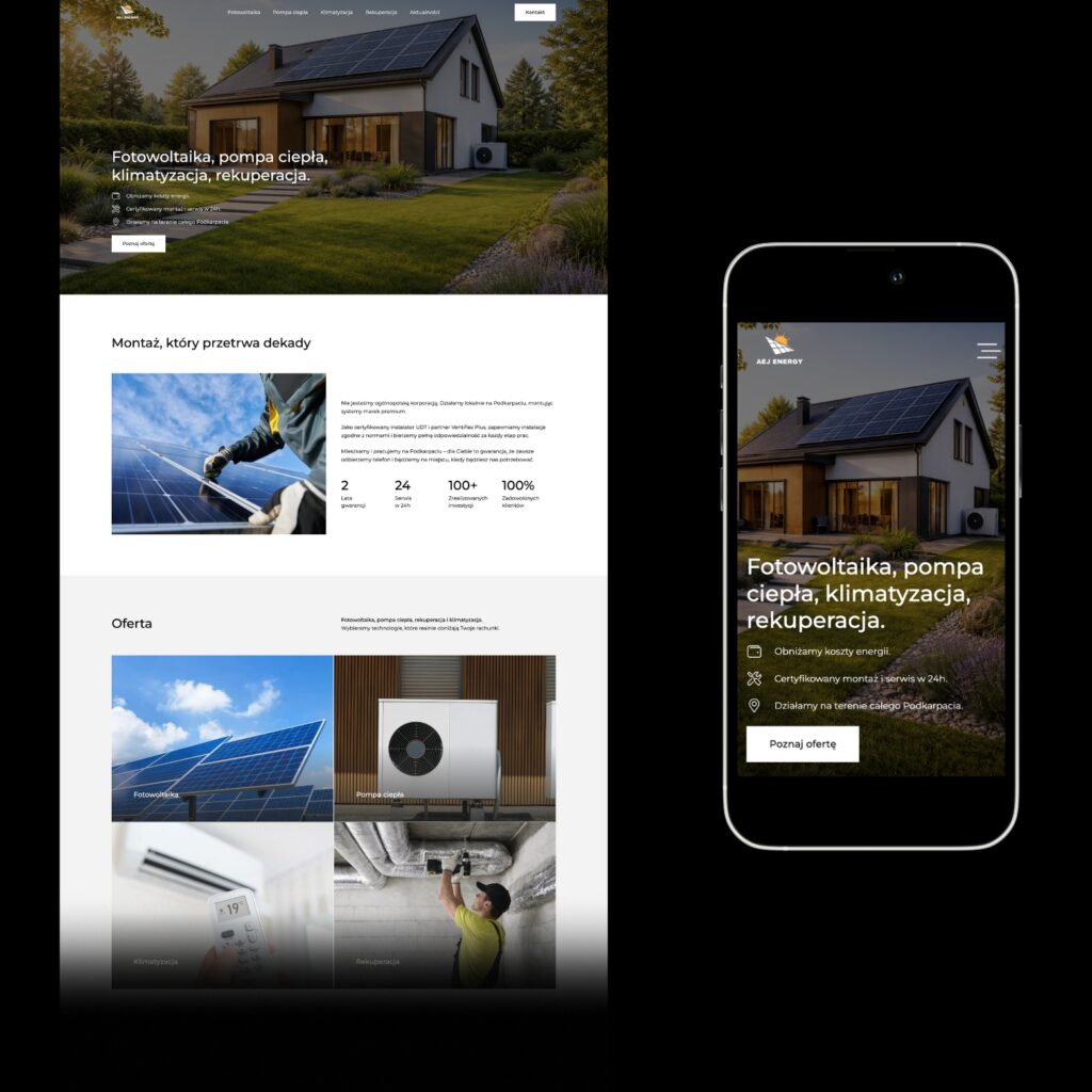Strona internetowa aej-energy.com wykonana przez mcreate.pl