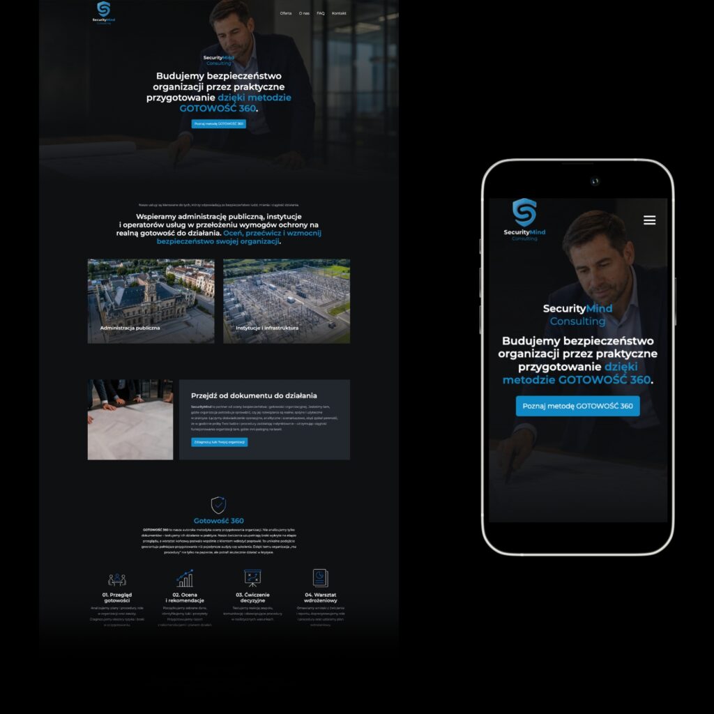 strona internetowa wykonana dla securitymind.pl - wykonanie: mcreate.pl